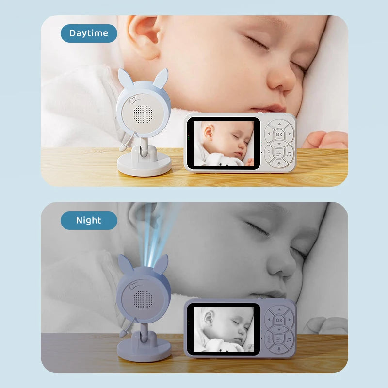DANMINI new 3.5 "RGB night light baby monitor with night vision temperature detection voice intercom baby nanny security camera