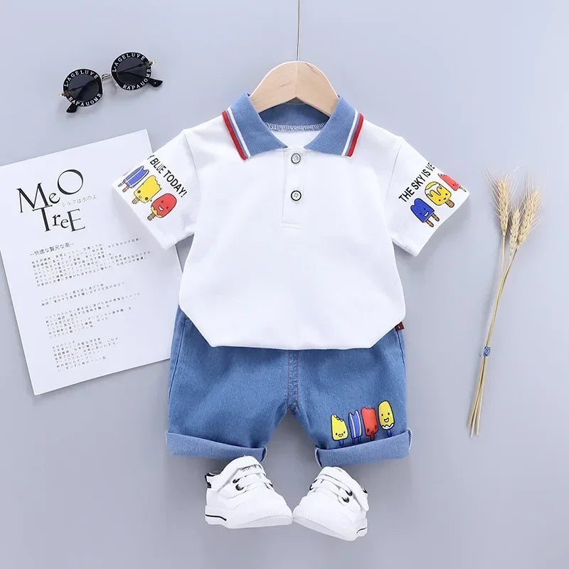 Boys Cotton Summer T-Shirt and Shorts Set 4-6Y