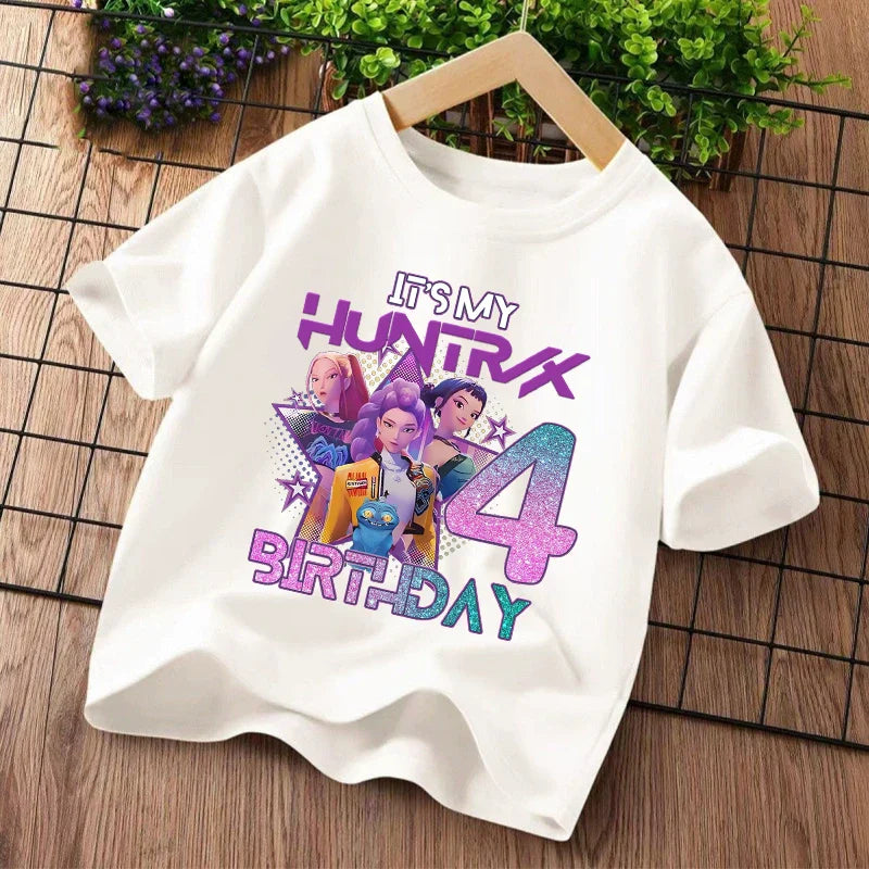 K Pop Demon Hunters Girls Cotton T-Shirt Summer Tee