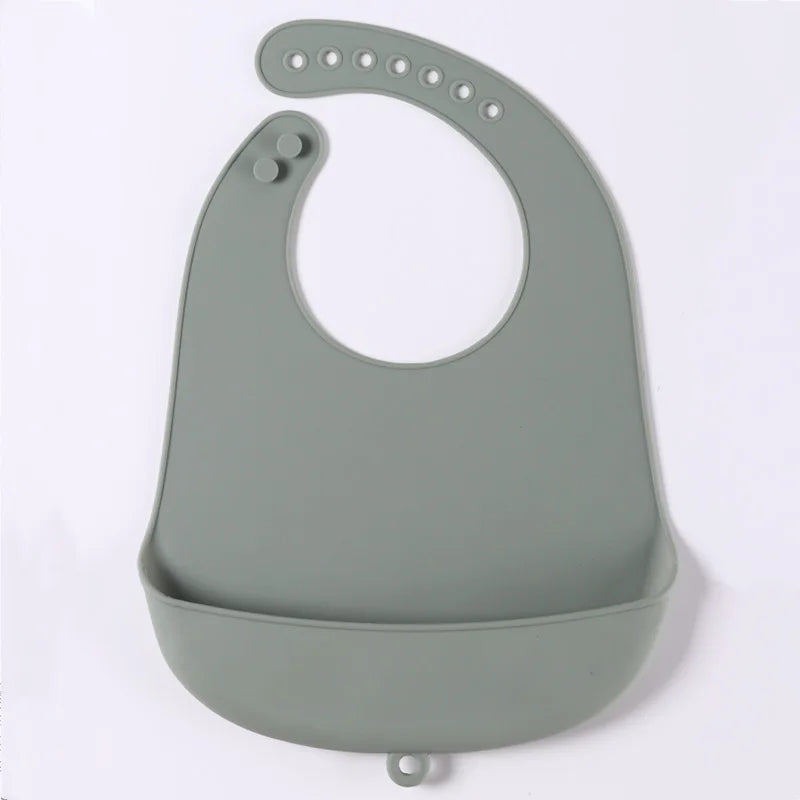 1/2pcs Food Grade Silicone Baby Eating Bibs Easy to Clean Baby Bibs Drool Towels Waterproof Children Silicone Drool Bibs