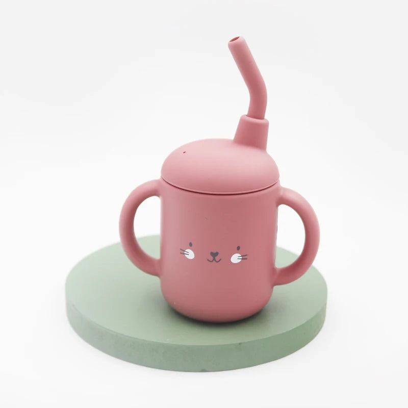 New cartoon 120ML Baby Silicone Sippy Cup BPA-Free Portable Storage Snack Container Feeding Cup  Leakproof trainer cup