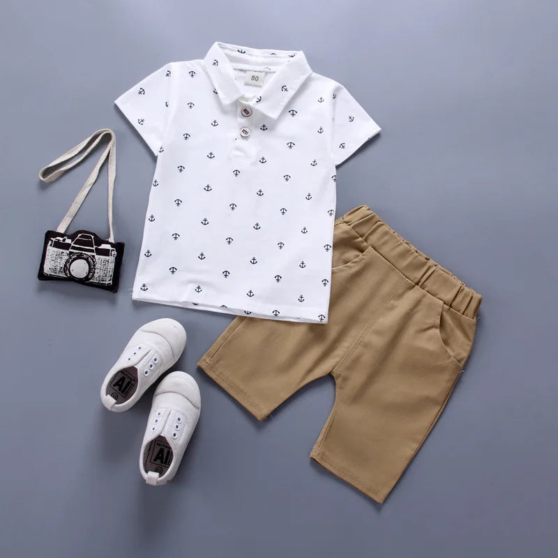 Boys Summer Clothes Set T-Shirt and Shorts 2pcs Outfit