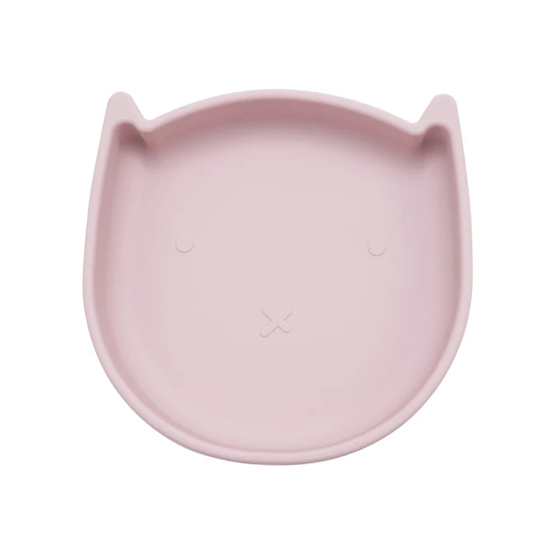 Silicone Cookware Cartoon Animal Feeding Solid Food Baby Dishes Plate Toddle Training Non-slip Suction Tray Children's Tableware
