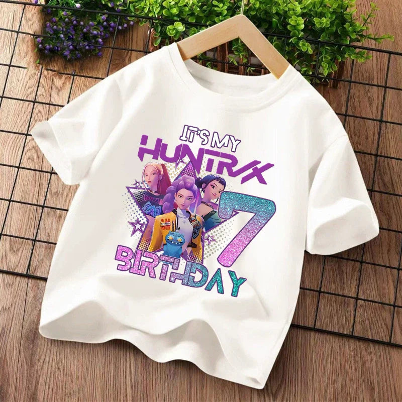 K Pop Demon Hunters Girls Cotton T-Shirt Summer Tee