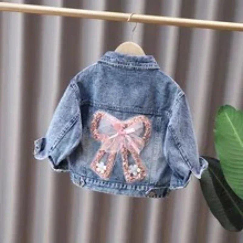 Denim Jacket for Girls Spring Casual Outerwear 7-12Y
