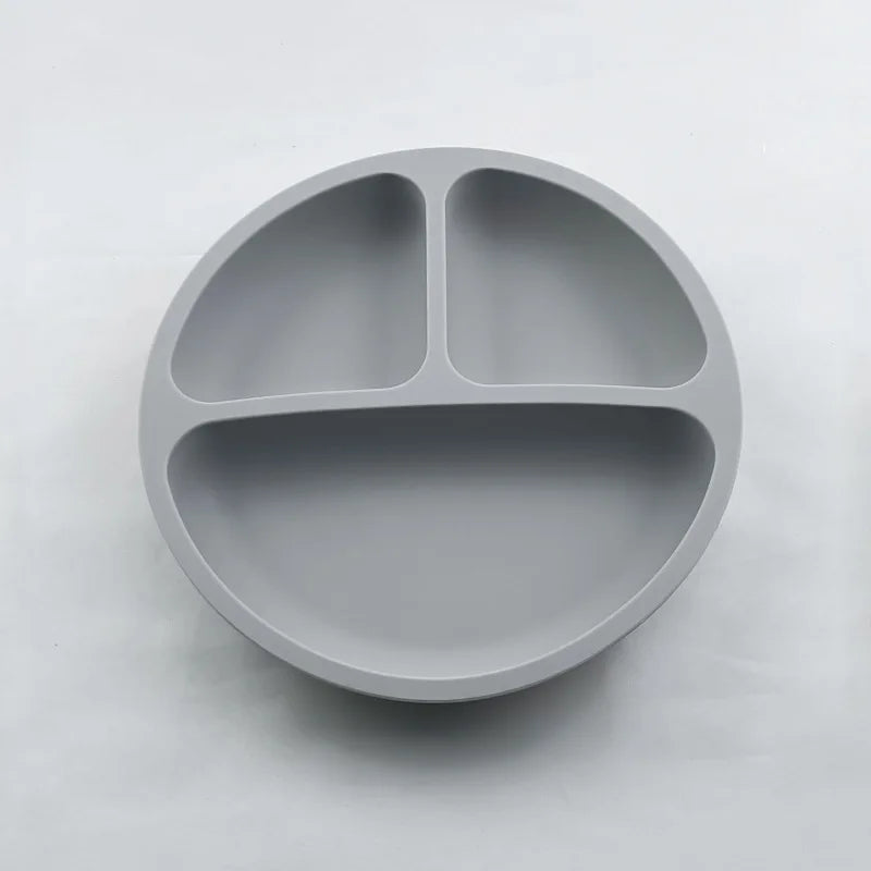 Baby Safe Sucker Silicone Dining Plate Solid Cute Cartoon Children Dishes Suction Toddler Training Tableware Kids Feeding Bowls
