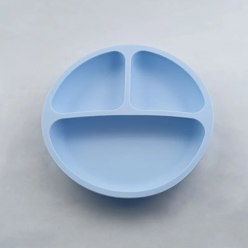 Baby Safe Sucker Silicone Dining Plate Solid Cute Cartoon Children Dishes Suction Toddler Training Tableware Kids Feeding Bowls