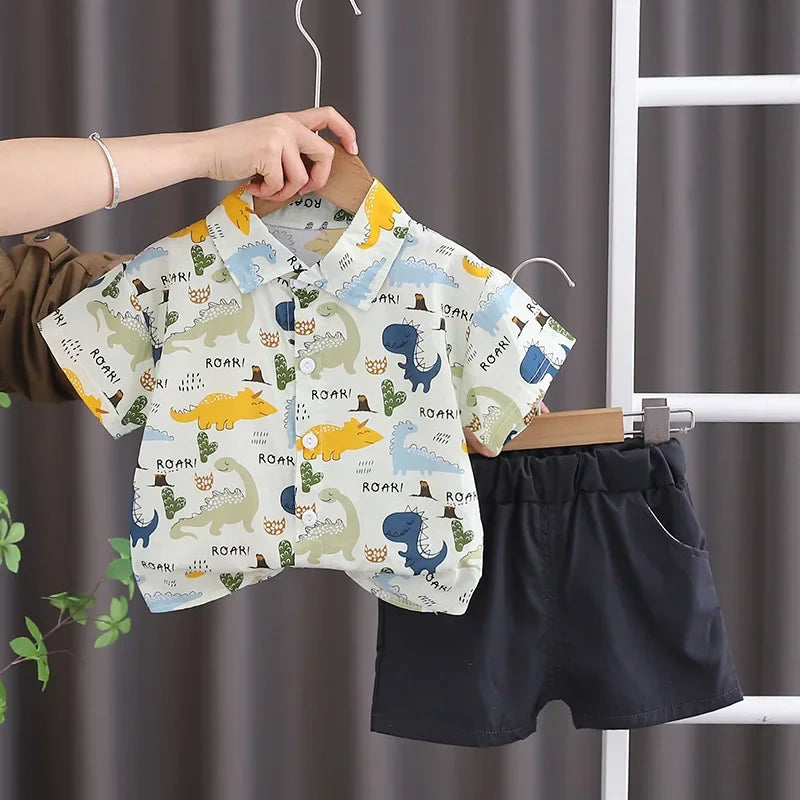 Boys Cotton Summer T-Shirt and Shorts Set 4-6Y