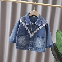 Denim Jacket for Girls Spring Casual Outerwear 7-12Y