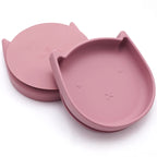 Silicone Cookware Cartoon Animal Feeding Solid Food Baby Dishes Plate Toddle Training Non-slip Suction Tray Children's Tableware