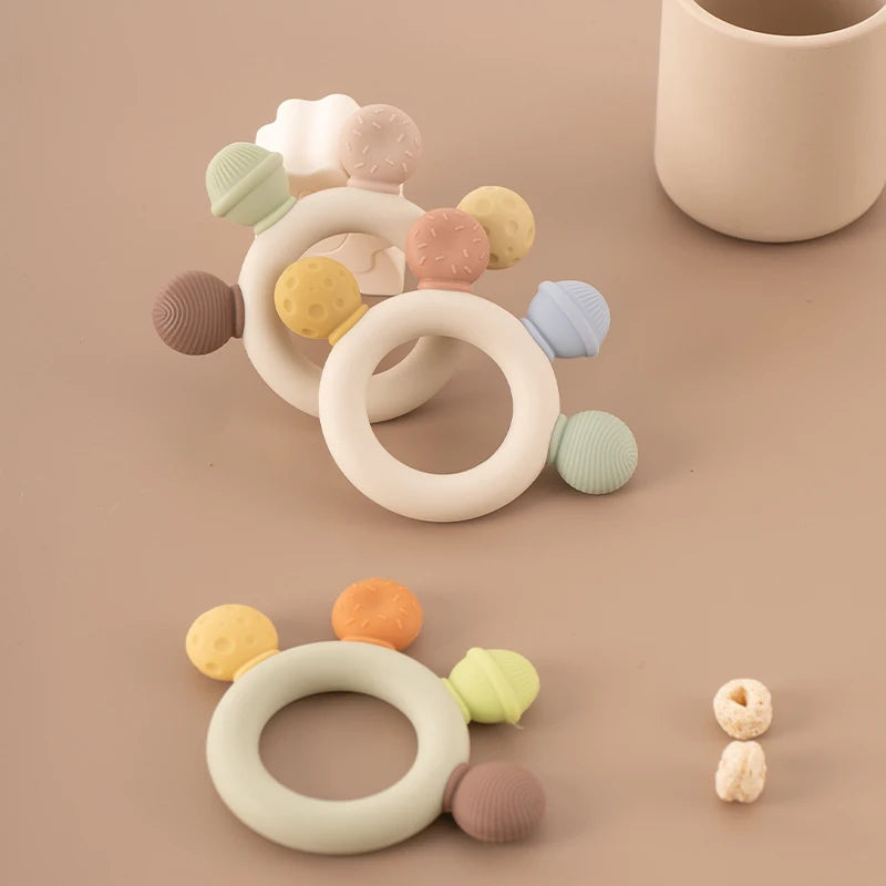 1pc Baby Teething Toys BPA Free Infant Silicone Teethers Easy to Grip Chewing Toy for Boys Girls Newborn Gift Babies Accessories