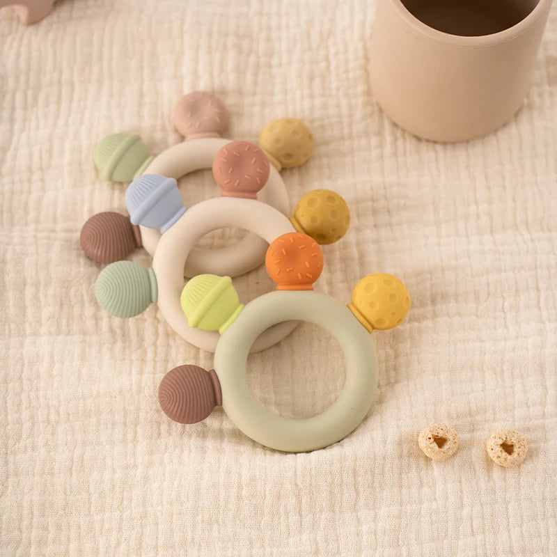 1pc Baby Teething Toys BPA Free Infant Silicone Teethers Easy to Grip Chewing Toy for Boys Girls Newborn Gift Babies Accessories
