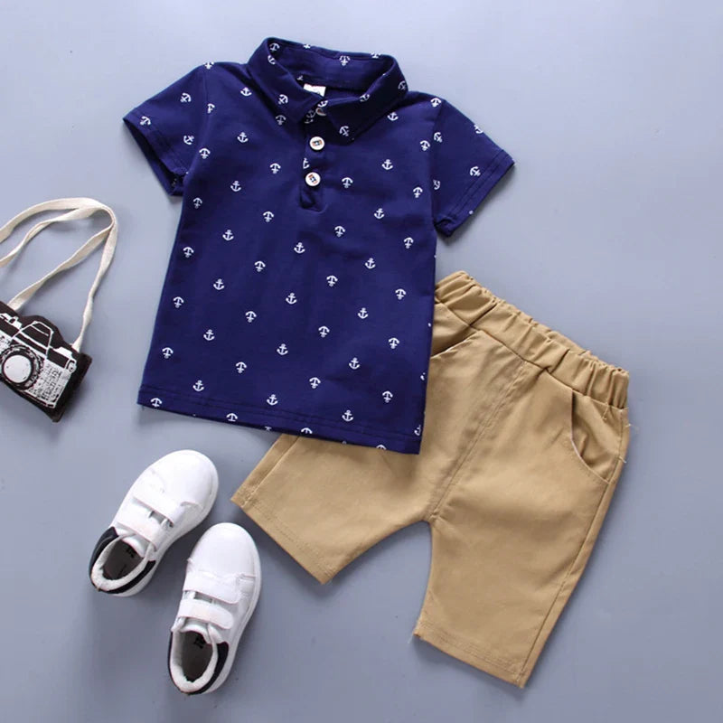 Boys Summer Clothes Set T-Shirt and Shorts 2pcs Outfit